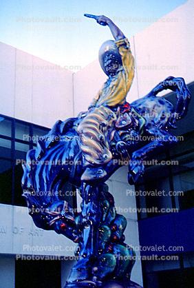 Bucking Bronco, sculpture, cowboy, El Paso Museum Of Art, 31 October 1999