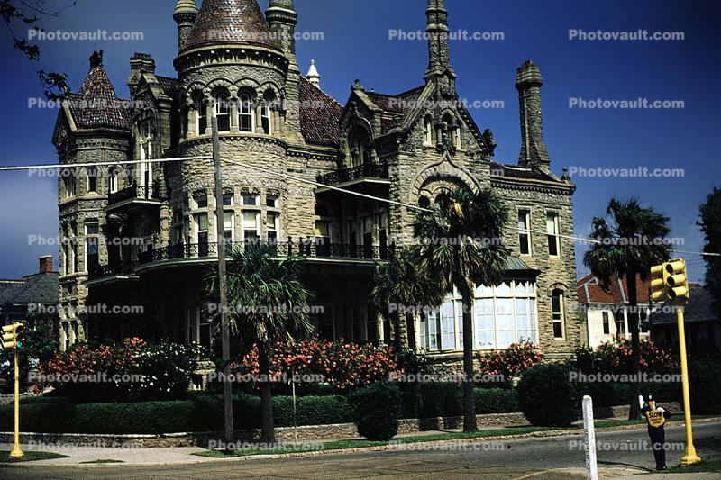 mansion, building, palace, Galveston, 1955, 1950s