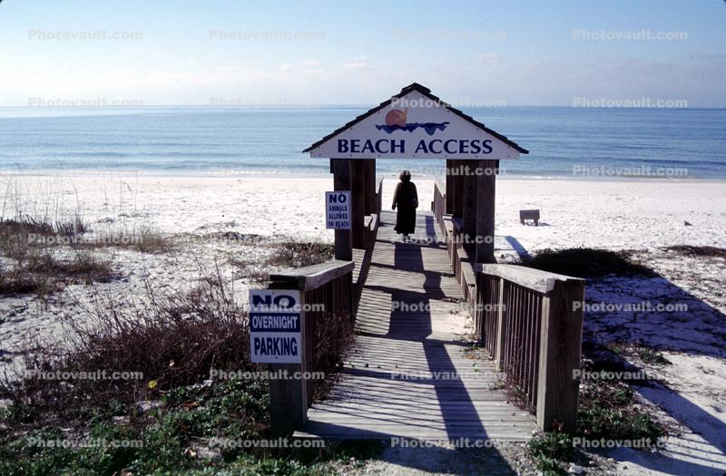 Beach Access Footbridge, beach, sand, person