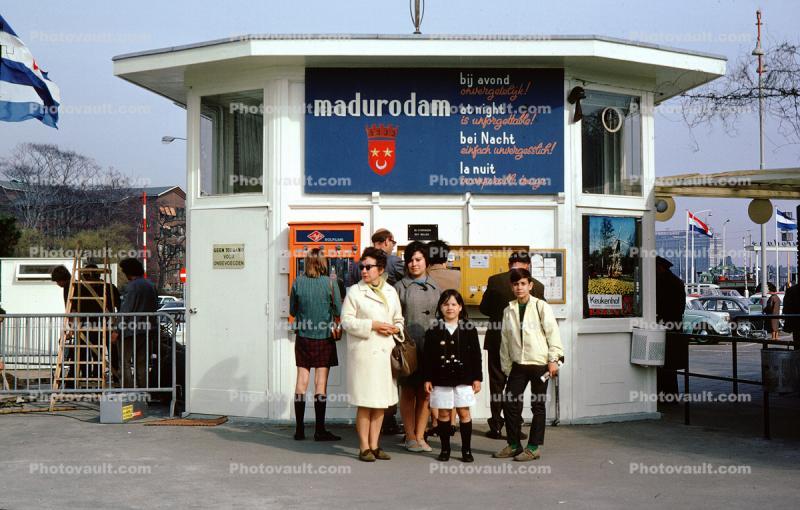 Ticket Booth, Entrance to Madurodam, Netherlands, octagon, April 1968, 1960s