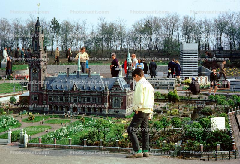 Church, cathedral, garden, people, Netherlands, April 1968, 1960s