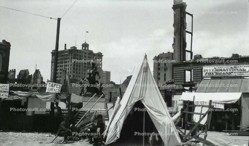 Cafe, tents, 1906 San Francisco Earthquake