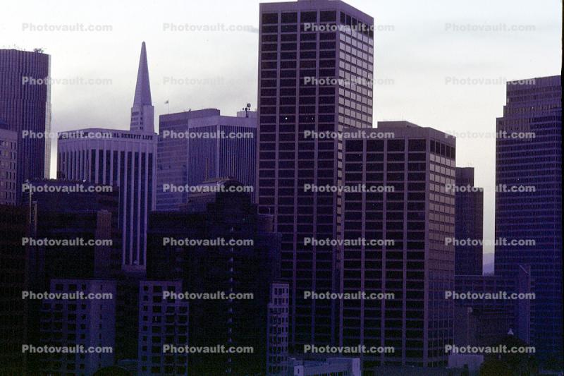 Dark Buildings, power outage, downtown San Francisco, Loma Prieta Earthquake (1989), 1980s