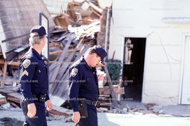 Police, Marina district, Loma Prieta Earthquake (1989), 1980s