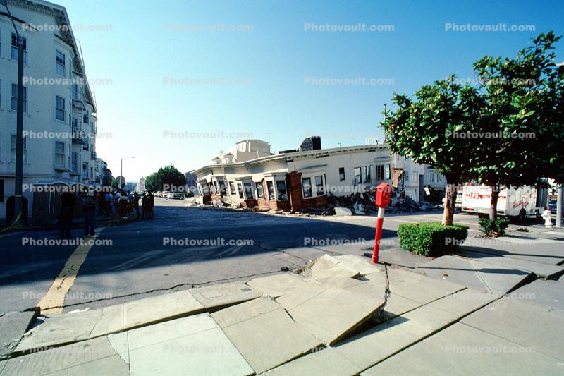Torn Up Sidewalk, Marina district, Loma Prieta Earthquake (1989), 1980s