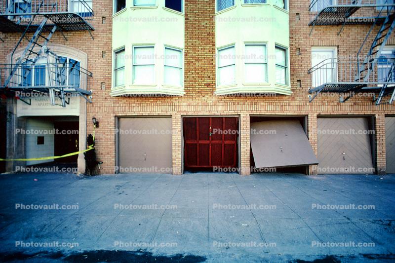 Garage Doors, Marina district, Loma Prieta Earthquake (1989), 1980s