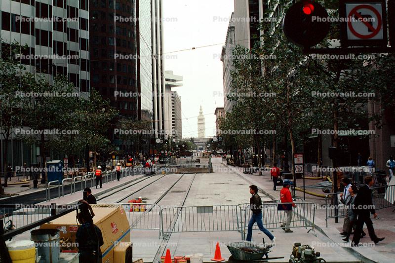 Market Street, Trolley Tracks, Loma Prieta Earthquake (1989), 1980s