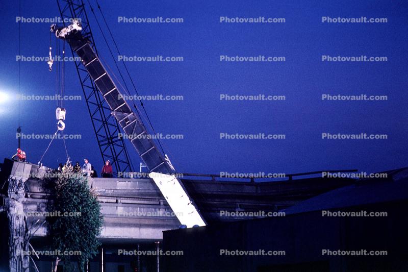 Telescoping Crane, Pancake Collapse, Cypress Freeway, Loma Prieta Earthquake (1989), 1980s