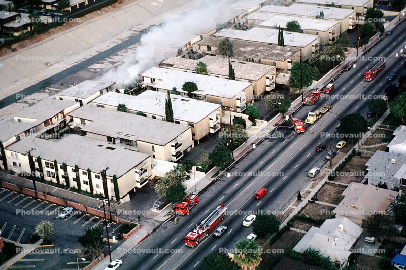 Building Fire, Northridge Earthquake Jan 1994, Collapse