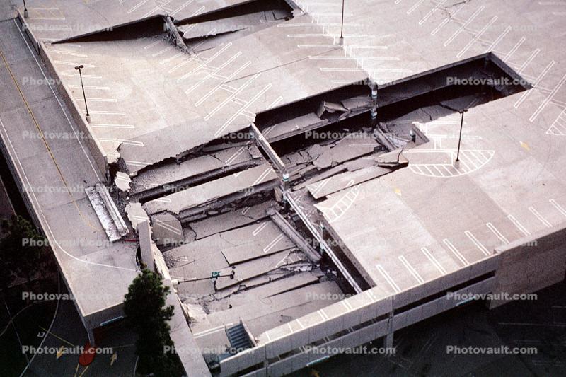 Shopping Center, Parking Structure, Northridge Earthquake Jan 1994, mall, Building Collapse