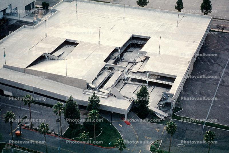 Parking Structure, Flattened Buildings, Pancake, Northridge Earthquake Jan 1994