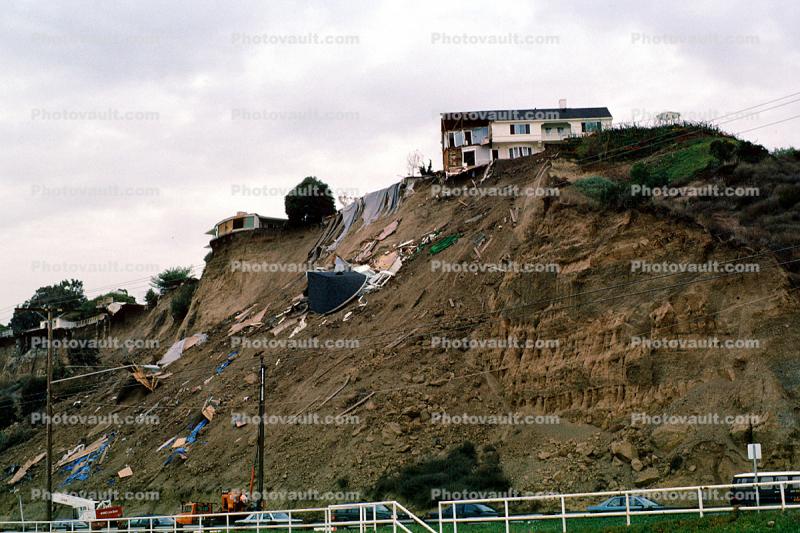 Buildings, Cliff, Collapse, Northridge Earthquake Jan 1994