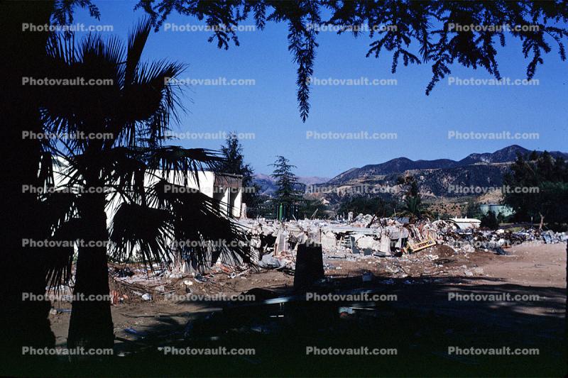 Destroyed Building, Rubble, 1971 San Fernando Valley Earthquake, 1970s