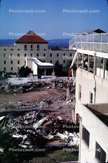 San Fernando Veterans Administration Hospital campus, building collapse, damage