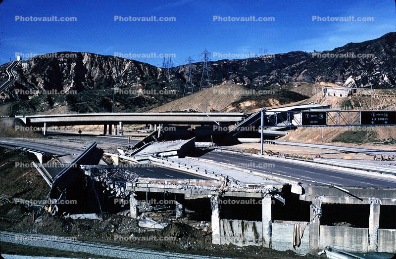 Collapsed Overpass, Freeway Construction Damage