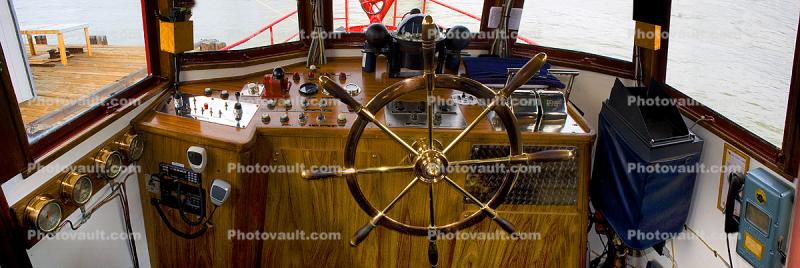 Fireboat Phoenix, Cockpit, Dials, Instruments, Wheel, Panorama