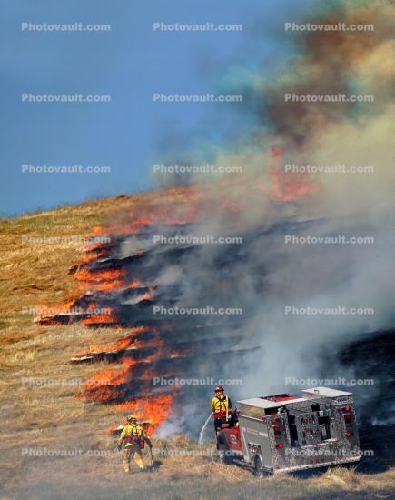 Stony Point Road Fire, Grassland, Flames, Smoke, Hill, 9669, Sonoma County