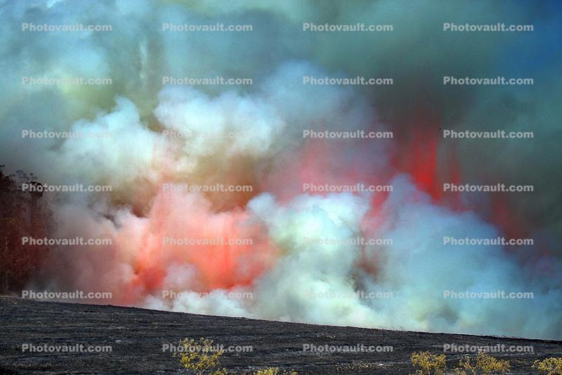 Smoke, Fire Retardant, Stony Point Road Fire, Grassland, Sonoma County