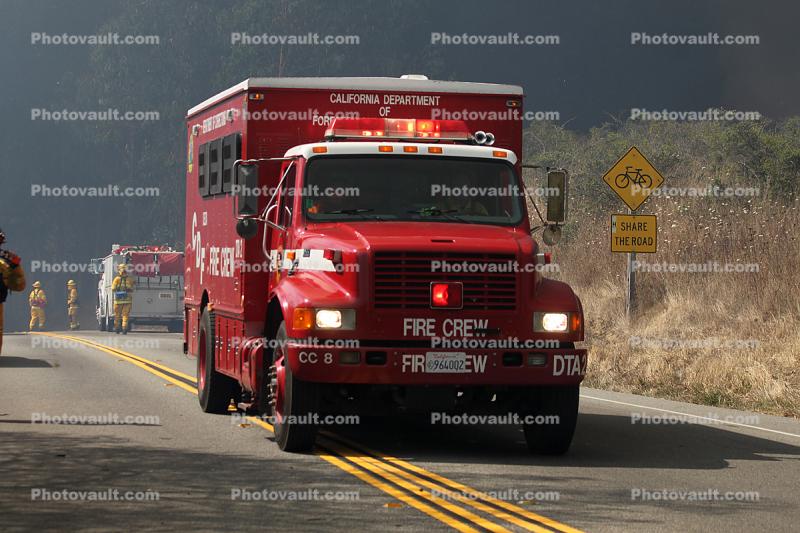 Cal Fire, California Department of Corrections, Fire Crew, DTA, Wildland Fire, PCH, Pacific Coast Highway