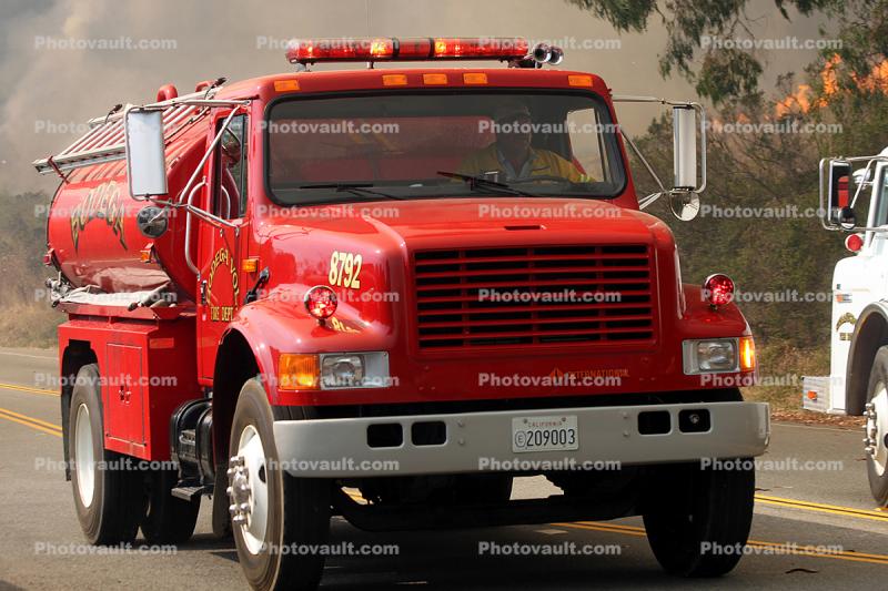 8792, Water Tanker, Truck, Wildland Fire, PCH, Pacific Coast Highway