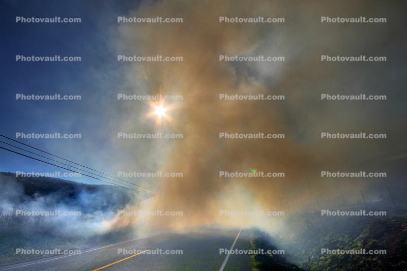 Smoke, Sun, Pacific Coast Highway 1, PCH