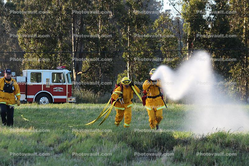 Water Spray, Firefighter, Fire Training