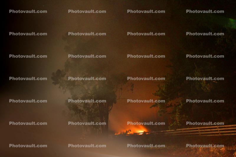 Valley Ford Road Fire in the Night, Sonoma County
