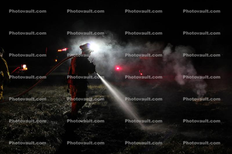 Nighttime Fire, smoke, Sonoma County