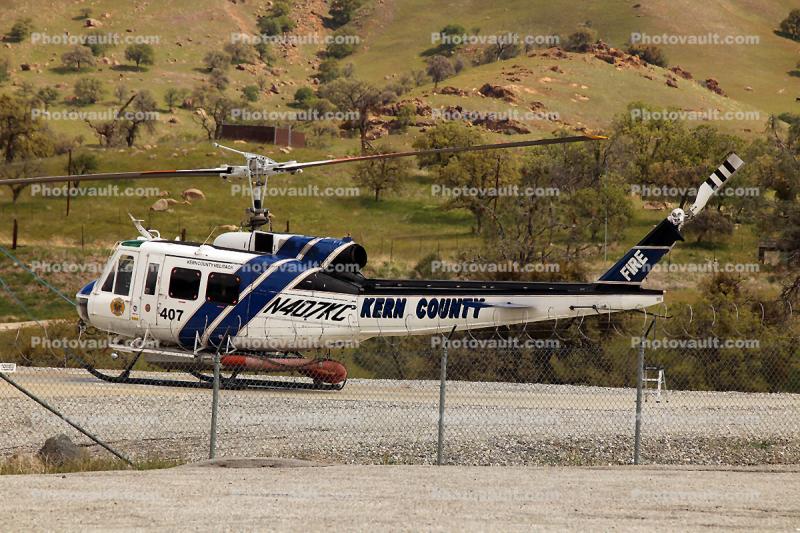N407KC, Bell UH-1H, Keene, Kern County