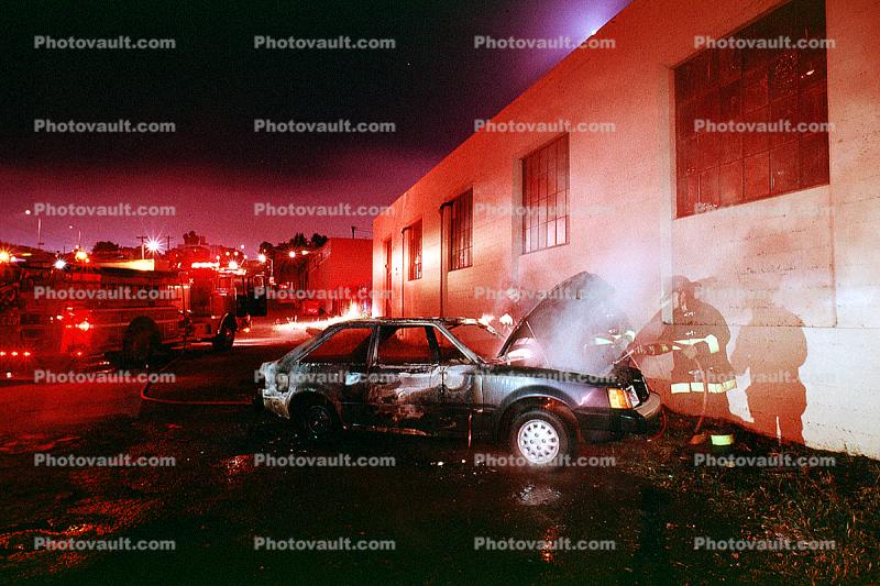 Burning Car, Smoke, Potrero Hill