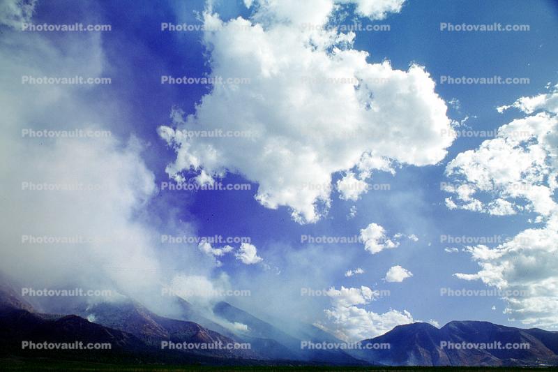Mountains, Forest Fire, Smoke, Utah, clouds, sky