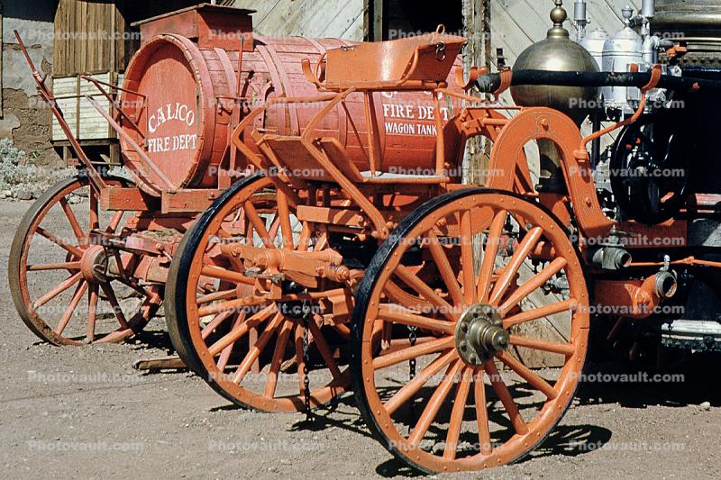 Calico Fire Dept., California, 1890's Horse-drawn Steam Pumper, Pump, water tender