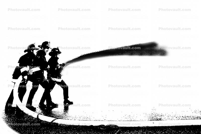 Silhouette, Firefighters, Hose, Water, graphic, logo, shape