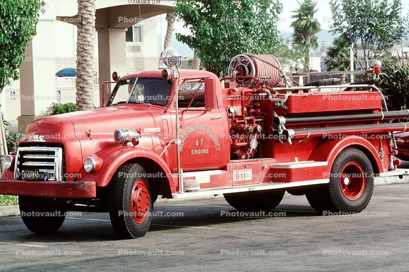 GMC Fire Engine, Van Pelt, Westside Fire District, San Carlos California, 1950s