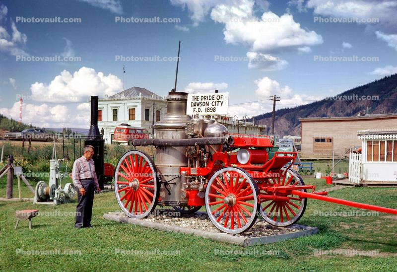 1898 Horse-drawn Steam Pumper, Pump, Dawson City, Canada, 1890s