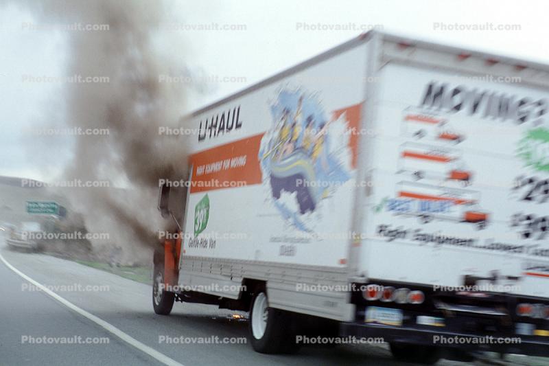 U-Haul afire, US Highway 101, 27 December 2001