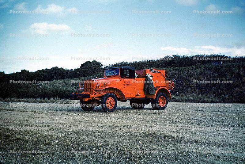 USN Fire Engine, United States Navy, Dodge Truck, 1954, 1950s