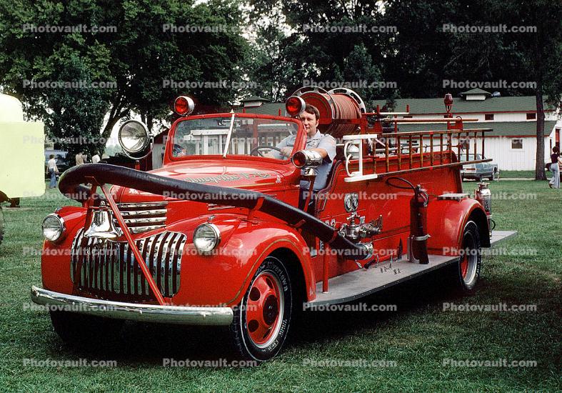 1941 Chevy-Central Fire Engine, Pinckneyville Fire Dept., Pinckneyville Illinois, 1979, 1970s, 1940s