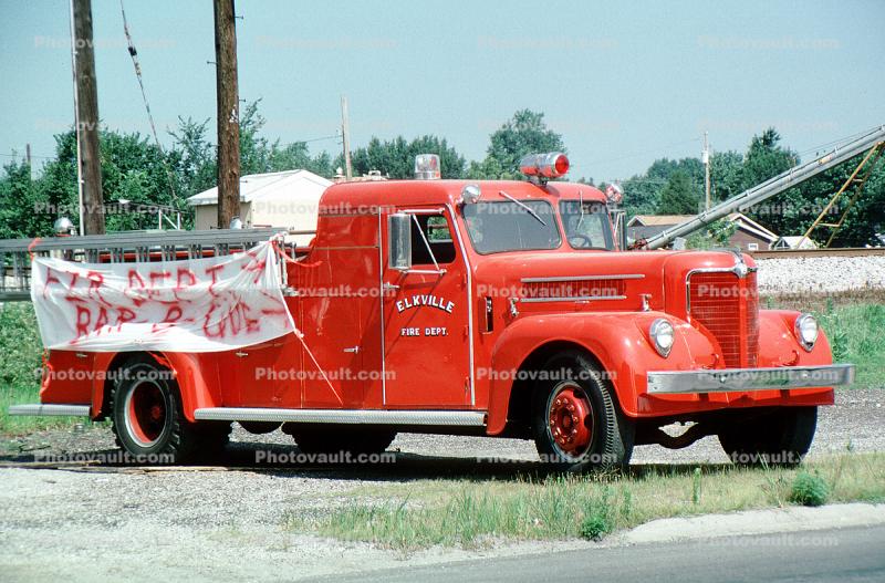 Elkville Fire Dept., Fire Engine, Dowell Illinois, 1950s