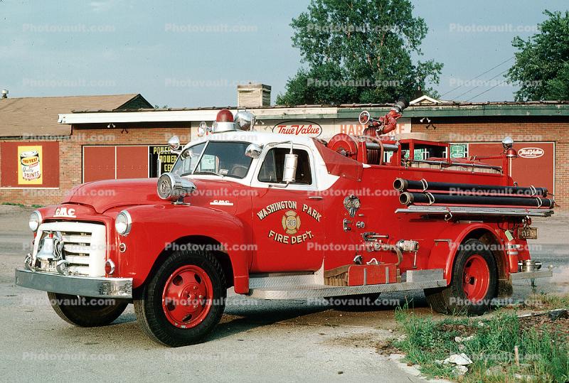 GMC 303 Fire Engine, WPFD, Washington Park Fire Dept., Illinois, 1950s