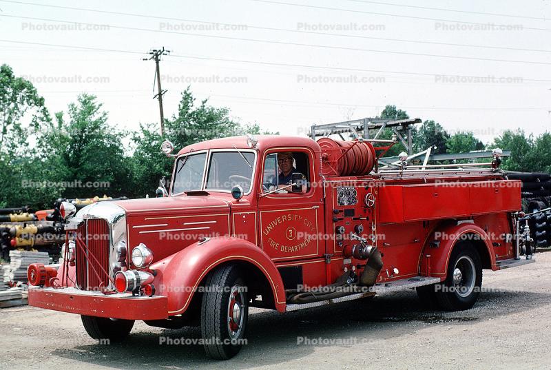Fire Engine, University Fire Department, 1953 Mack Pumper, Missouri, 1950s