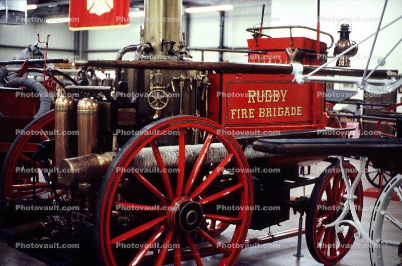 Rugby Fire Brigade, Horse-drawn Steam Pumper, Pump, Tempe Fire Department, Arizona, 1950s