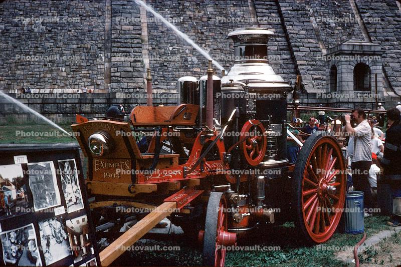 Wyckoff Exempts, 1904 Horse-drawn Steam Pumper, Pump, Palmyra Pennsylvania, 1950s