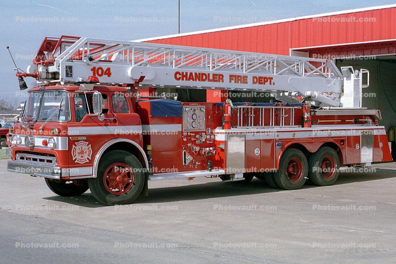 Chandler Fire Dept, 104, Ford Truck, aerial ladder