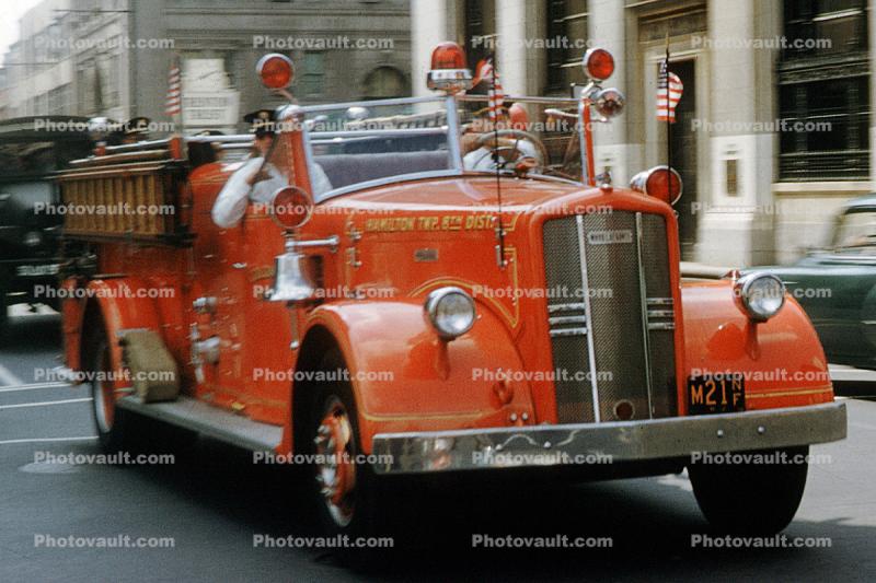 Hamilton TWP. 8th Siest., Fire Engine, Pumper, 1940s, Antique