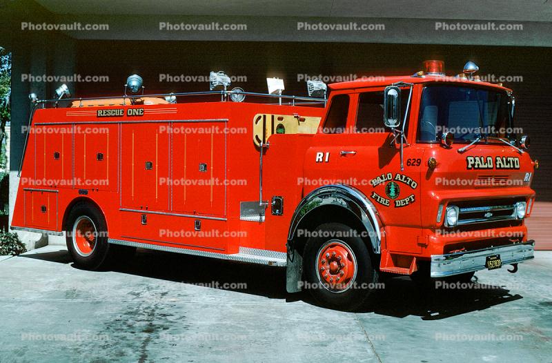 Rescue One R1, 629, Palo Alto Fire Dept, California, 1968 Westates Chevrolet
