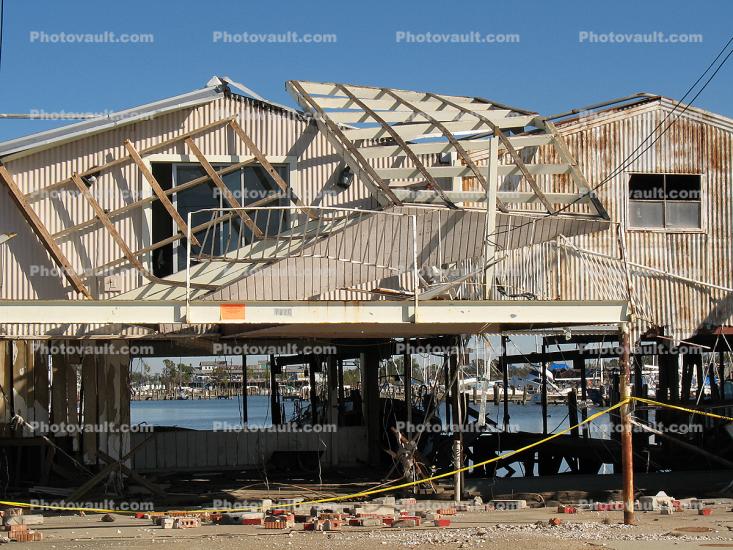 Homes, Houses, Buildings, Rubble, Hurricane Katrina aftermath, New Orleans, 2005, detritus