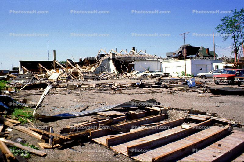 Homes Damaged from a Tornado, Tenesee, June 1980