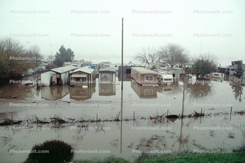 Flooded Trailer Homes, House, Northern California