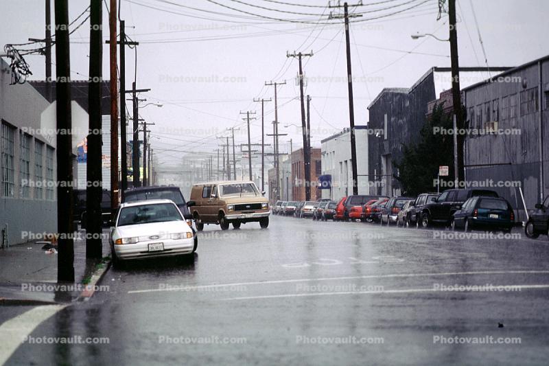 Rain, Showers, Van, Cars, 17th Street, Potrero Hill